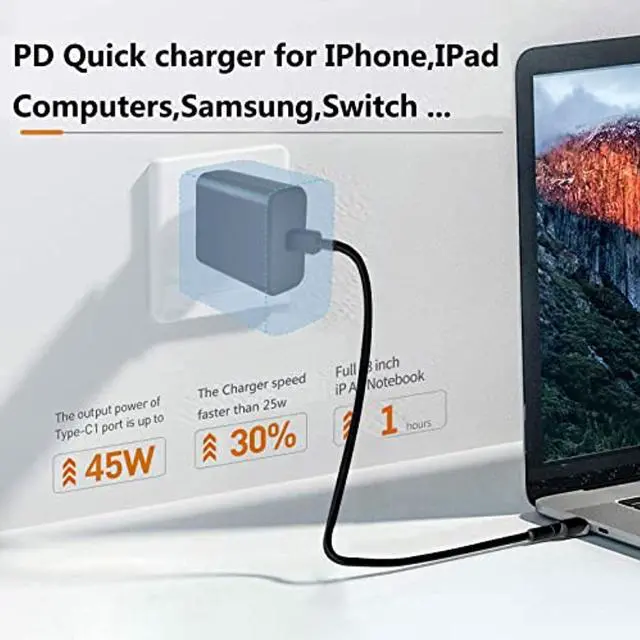 Alt view image 4 of 7 - Super Fast Charger,45W Usb C Wall Charger Fast Charing For Samsung Galaxy S22/S22+/S22 Ultra/Note 10+/S21/S20/Note 20, Z Fold 3, Tab S7/S7+/Z Flip,With 5Ft C Charger Fast Charging Cable