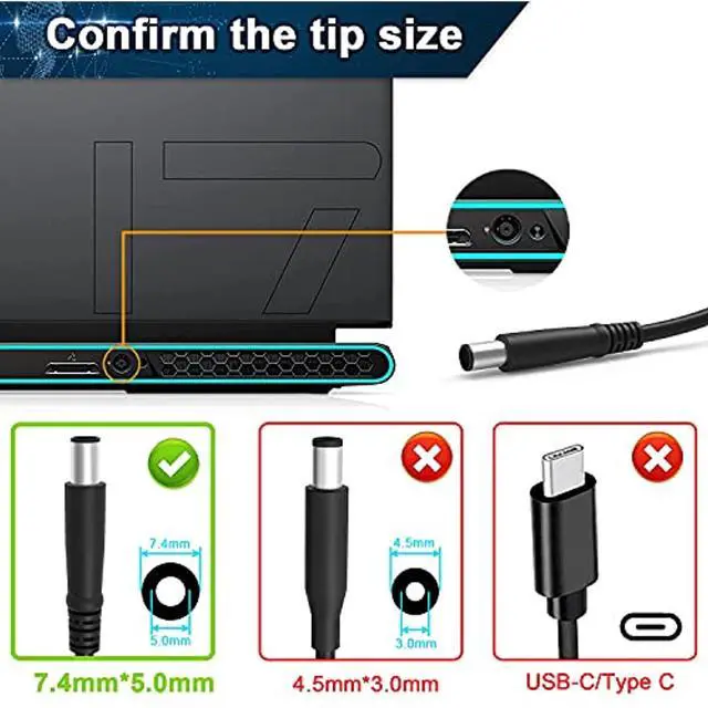 Alt view image 4 of 7 - Replacement Dell 180W Power Adapter Compatible With Dell Alienware 15 R1 R2; Inspiron One 23Xx (2350 2320); Precision 15 7000 (7510) 17 7000 (7710); Optiplex 3011 Aio; M4600 M4700 M4800 Da180pm111