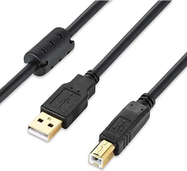 Main image of Usb 2.0 Printer Cable 10 Ft Usb Printer Cable Type A Male To B Male Printer Scanner Cord For Hp, Canon, Lexmark, Epson, Dell Usb A To B Cable And More (Black 10Ft)