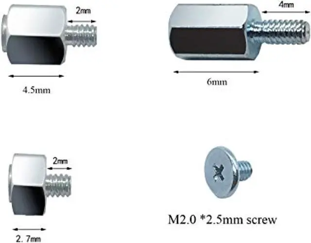 Alt view image 2 of 6 - M.2 Screws,Pcie Nvme M.2 2280 Ssd Hard Disk Mounting Screws Kit