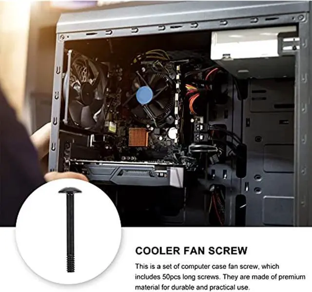 Radiator Screws, 50Pcs Computer Case Pc Fan Screws Black, Round Head ...