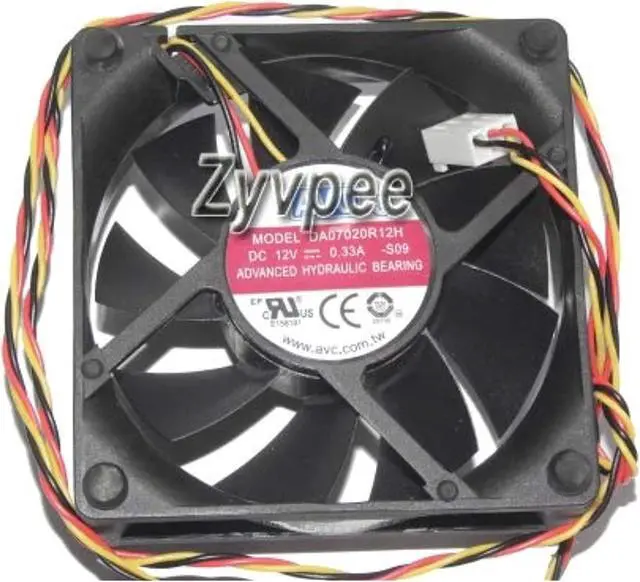 Alt view image 2 of 3 - 70X70x20mm Da07020r12h 7Cm 12V 0.33A 3Wire With Temperature Control Cpu Cooler Fan