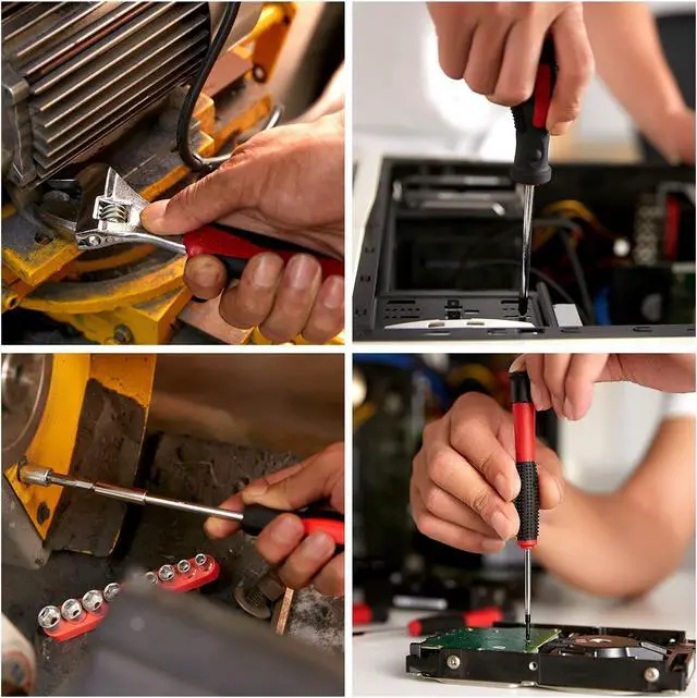 Alt view image 7 of 7 - Tool Set with Drill, 108Pcs Cordless Drill Household Power Tools Set with 16.8V Lithium Driver Claw Hammer Wrenches Pliers DIY Accessories Tool Kit