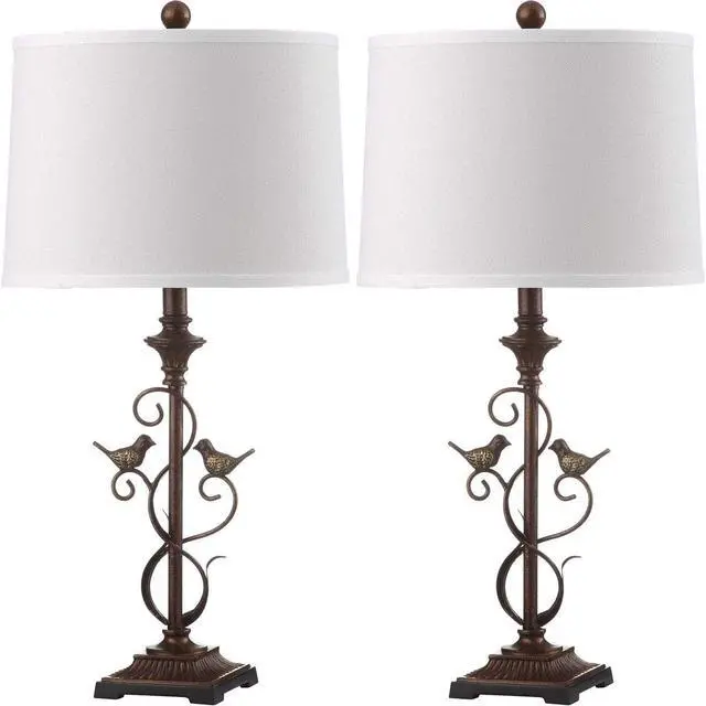 Alt view image 4 of 7 - Rustic Farmhouse Oil-Rubbed Bronze 28-inch Bedroom Living Room Home Office Desk Nightstand Table Lamp Set of 2 (LED Bulbs Included)