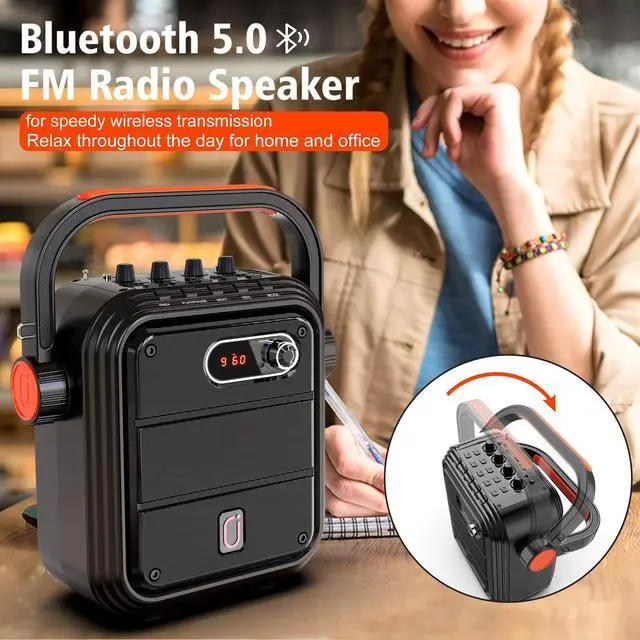 Alt view image 5 of 7 - Karaoke Machine with 2 UHF Wireless Microphones,5200mAh Portable Microphone Speaker Set Bluetooth 5.0