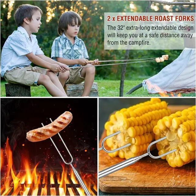 Alt view image 3 of 7 - Stainless steel barbecue tool set, suitable for camping, tail party for men and women on Father's Day.