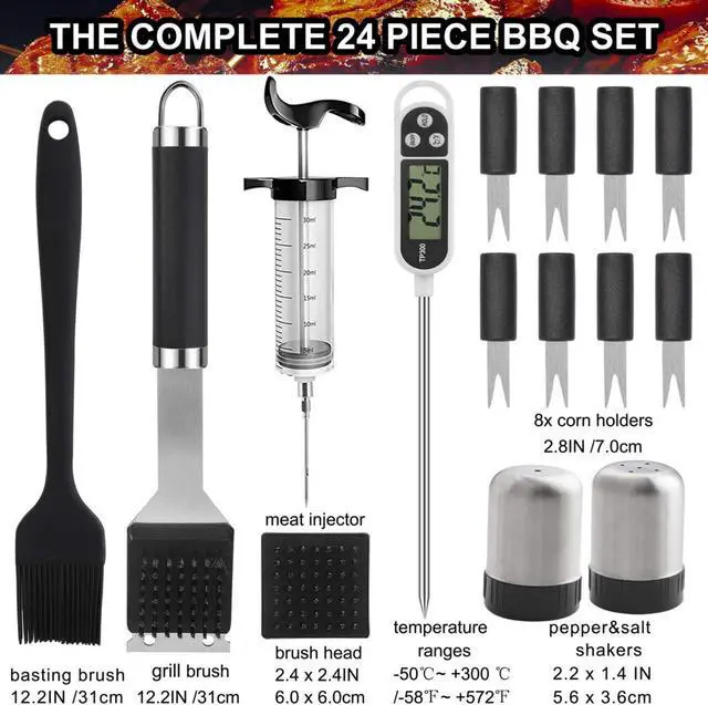 Alt view image 3 of 7 - Stainless steel barbecue tool set, suitable for camping, tail party for men and women on Father's Day.