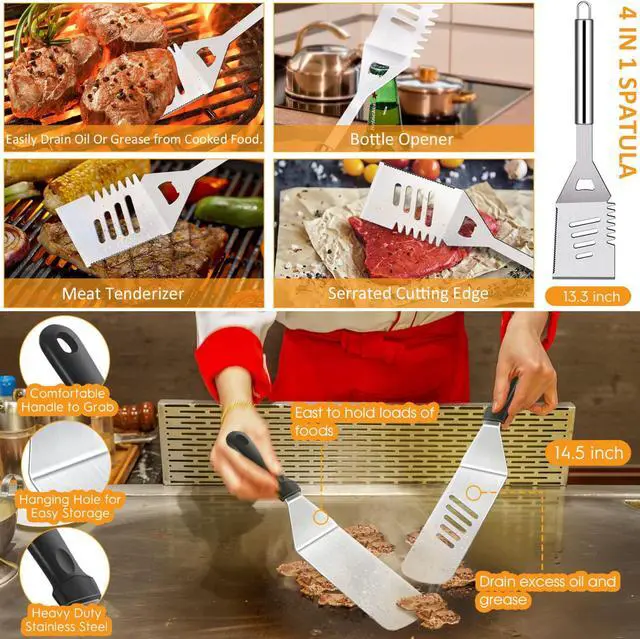 Alt view image 2 of 6 - Stainless steel barbecue tool set, suitable for camping, tail party for men and women on Father's Day.