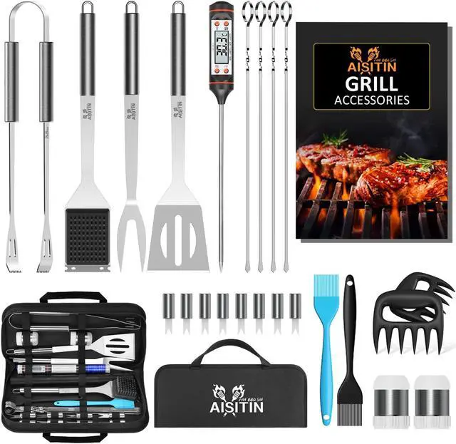 Main image of Stainless steel barbecue tool set, suitable for camping, tail party for men and women on Father's Day.