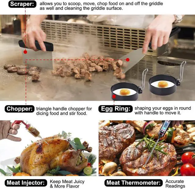 Alt view image 5 of 7 - Stainless steel barbecue tool set, suitable for camping, tail party for men and women on Father's Day.