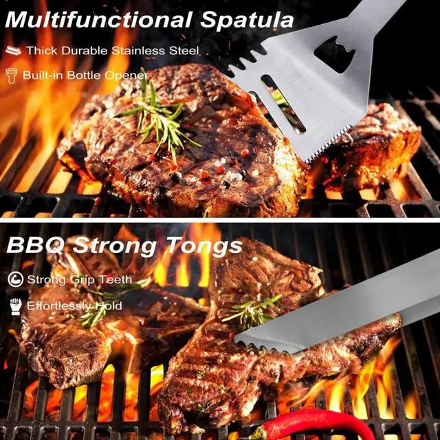 Alt view image 2 of 7 - Stainless steel barbecue tool set, suitable for camping, tail party for men and women on Father's Day.