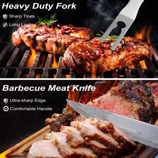 Alt view image 3 of 7 - Stainless steel barbecue tool set, suitable for camping, tail party for men and women on Father's Day.