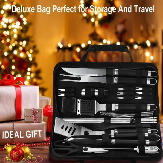 Alt view image 7 of 7 - Stainless steel barbecue tool set, suitable for camping, tail party for men and women on Father's Day.