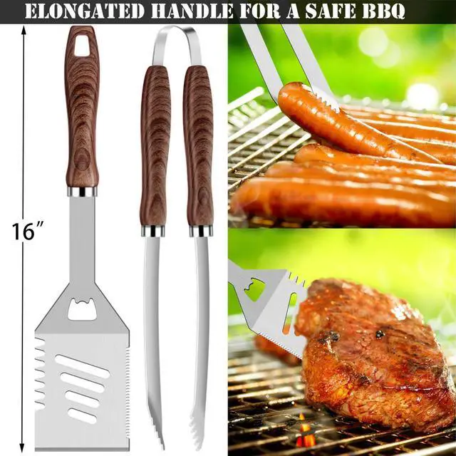 Alt view image 3 of 6 - Stainless steel barbecue tool set, suitable for camping, tail party for men and women on Father's Day.
