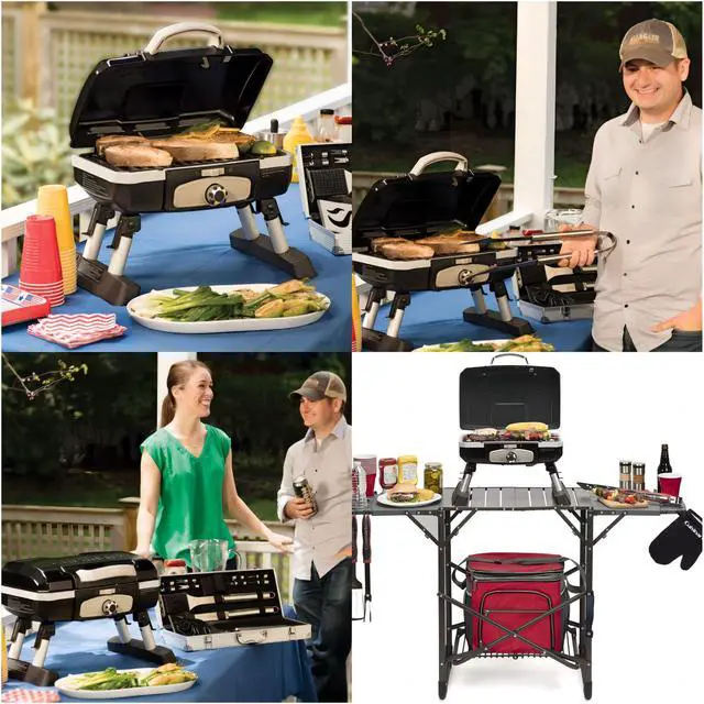 Alt view image 3 of 6 - Portable propane grill and barbecue tool set