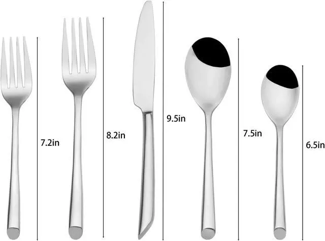 Alt view image 2 of 5 - 30-Piece Stainless Steel Flatware Set, Kitchen Utensil Set Service for 6, Tableware Cutlery Set for Home and Restaurant, Dishwasher Safe