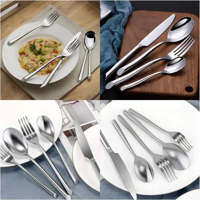 Alt view image 4 of 5 - 30-Piece Stainless Steel Flatware Set, Kitchen Utensil Set Service for 6, Tableware Cutlery Set for Home and Restaurant, Dishwasher Safe