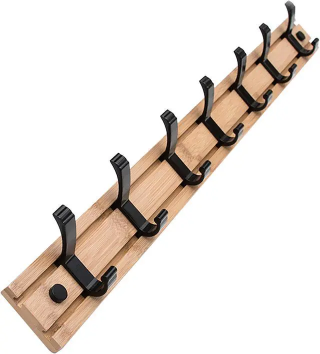 Main image of Wenger    7 movable hooks Heavy clothing hat rack made of bamboo (23.6 inches)