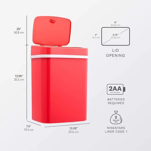 Alt view image 4 of 7 - Wenger Smart Sensor Trash Can 12L Plastic, Fast Hands-Free Lid Opening, Adjustable Sensor Range, Knee and Hand Activation, Ideal for Modern Kitchen Organization rose