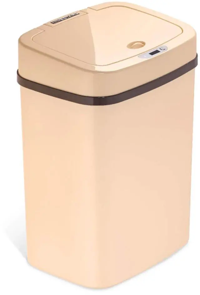 Main image of Wenger Smart Sensor Trash Can 12L Plastic, Fast Hands-Free Lid Opening, Adjustable Sensor Range, Knee and Hand Activation, Ideal for Modern Kitchen Organization cream color