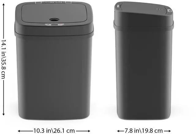 Alt view image 2 of 7 - Wenger Smart Sensor Trash Can 12L Plastic, Fast Hands-Free Lid Opening, Adjustable Sensor Range, Knee and Hand Activation, Ideal for Modern Kitchen Organization black