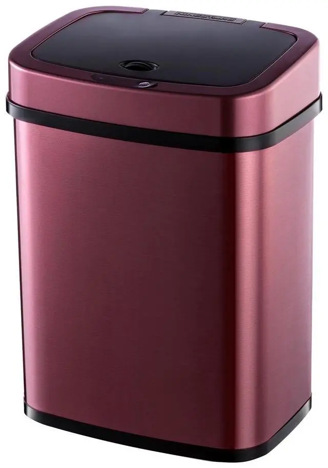 Main image of Wenger Kitchen Storage Bin 12L Stainless Steel Intelligent Sensor Trash Can with One-Touch Control and Adjustable Sensor Range for Home Organization wine red