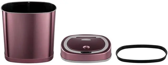 Alt view image 3 of 7 - Wenger Infrared Sensor Kitchen Trash Can 15L Stainless Steel, Fingerprint-Resistant, Low-Noise, Microcomputer Controlled, Fast Automatic Lid for Home Organization Champagne gold