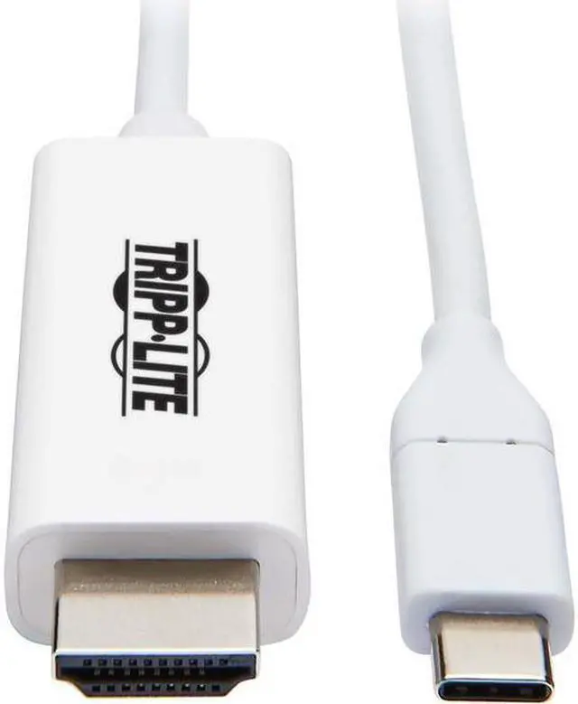 Alt view image 4 of 12 - Tripp Lite U444-006-H4K6WE USB-C to HDMI Adapter, M/M, White, 6 ft. - 5.91 ft HDMI/Thunderbolt 3 A/V Cable for Smartphone, Projector, Chromebook, Notebook, Monitor, Tablet, Audio/Video Device, MacBook