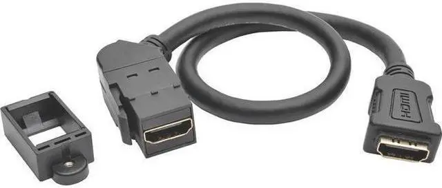 Alt view image 6 of 12 - TRIPP LITE P164-001-KPA-BK HDMI Coupler Keystone Panel Mount All-in-One Angled F/F Black 1'