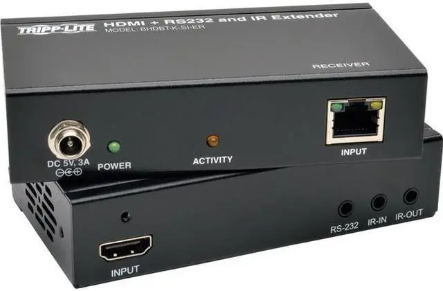 Alt view image 12 of 14 - Tripp Lite BHDBT-K-SI-ER HDBaseT HDMI Over Cat5e/6/6a Extender Kit with Serial and IR Control, 1080p, Up to 500-ft. (150M)