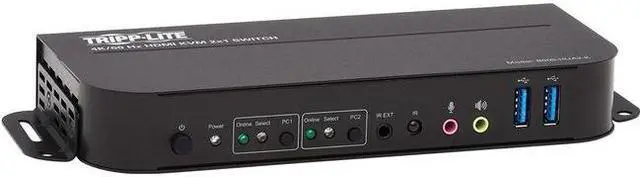 Alt view image 10 of 19 - TRIPP LITE B005-HUA2-K 2-Port HDMI/USB KVM Switch - 4K 60 Hz, HDR, HDCP 2.2, IR, USB Sharing, USB 3.0 Cables
