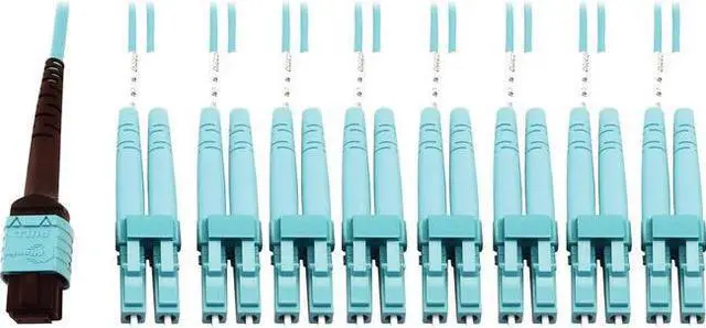 Alt view image 6 of 10 - Tripp Lite 3m 400G Multimode 50/125 OM4 Fiber Optic Cable Aqua N846D03M24CAQ