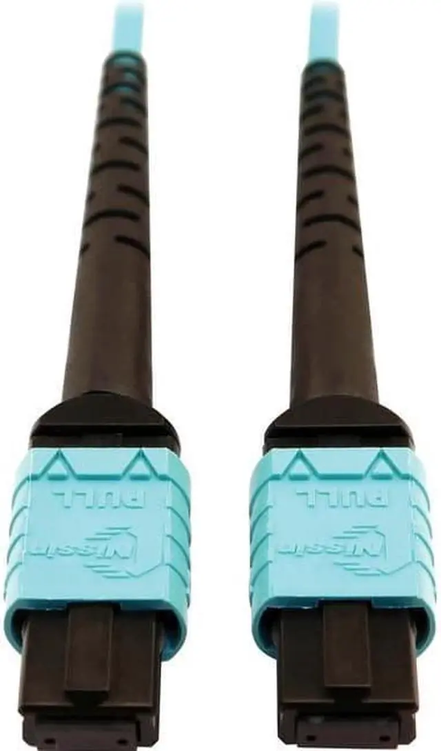 Alt view image 6 of 14 - Tripp Lite 10m 400G Multimode 50/125 OM4 Fiber Optic Cable, Aqua N846D10M24AAQ