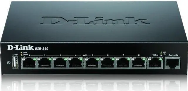 Alt view image 20 of 20 - D-LINK SYSTEMS DSR-250 WIRED SSL VPN ROUTER, 8 GIGABIT PORTS,  1 WAN. LIMITED LIFETIME WARRANTY.