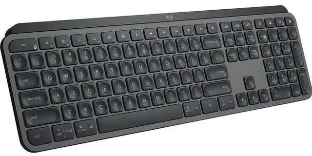 Alt view image 15 of 20 - Logitech MX Keys Advanced Wireless Illuminated Keyboard, Tactile Responsive Typing, Backlighting, Bluetooth, USB-C, Apple macOS, Microsoft Windows, Linux, iOS, Android, Metal Build - Graphite
