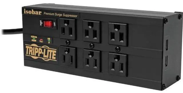 Alt view image 10 of 16 - TRIPP LITE IBAR6ULTRAUSBB 10.0 Feet 6 Outlets 3840 Joules Surge Protector