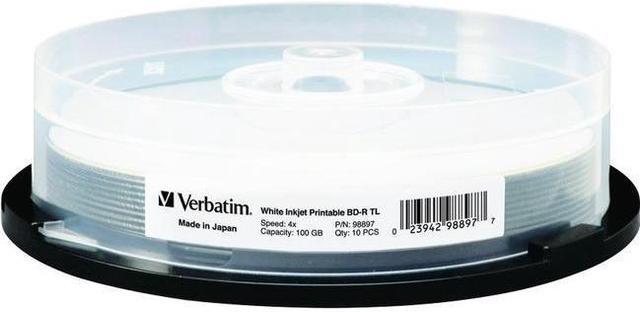 Alt view image 7 of 12 - Verbatim Blu-ray Recordable Media - BD-R - 4x - 100 GB - 10 Pack Spindle