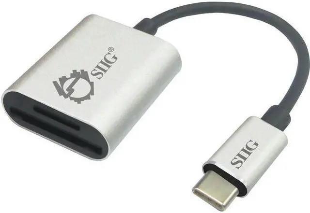 Alt view image 3 of 13 - SIIG JU-MR0F12-S1 Usb-C 2-In-1 Card Reader - Card Reader - 2 In 1 (Multi-Format) - Usb 3.0