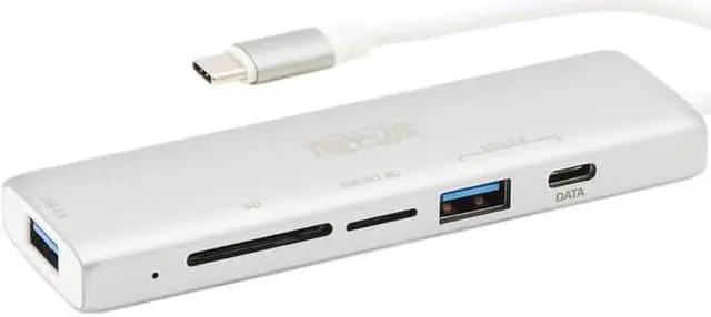 Alt view image 10 of 19 - Tripp Lite USB C Multiport Adapter 2x USB-A 1x USB-C Card Reader U4600022AMC1
