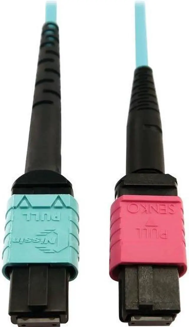 Alt view image 6 of 10 - Tripp Lite 1m 400G Multimode 50/125 OM4 Fiber Optic Cable Aqua N846D01M24DAQ