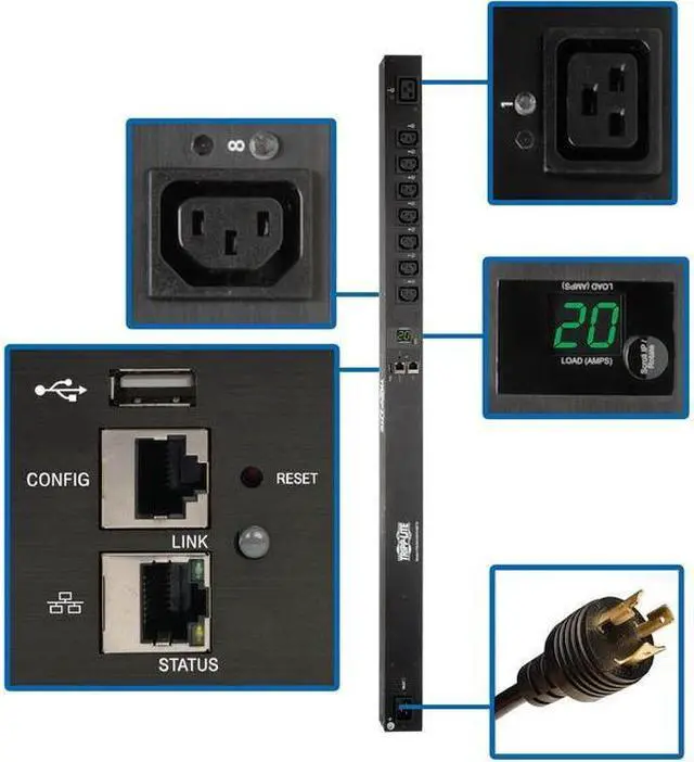 Alt view image 9 of 10 - Tripp Lite PDUMV20HVNET2LX 8-Outlet PDU