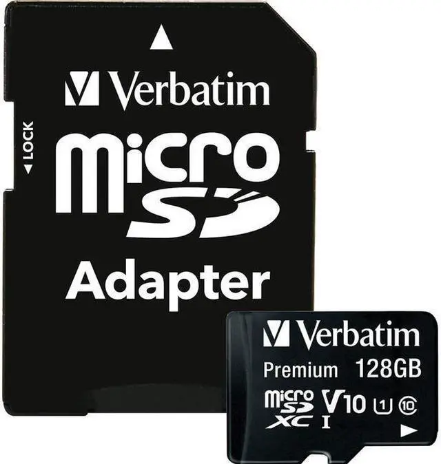 Alt view image 15 of 20 - Verbatim 128GB Premium microSDXC Memory Card with Adapter, UHS-I Class 10 - TAA Compliant - Class 10/UHS-I (U1) - 45 MB/s Read1 Pack
