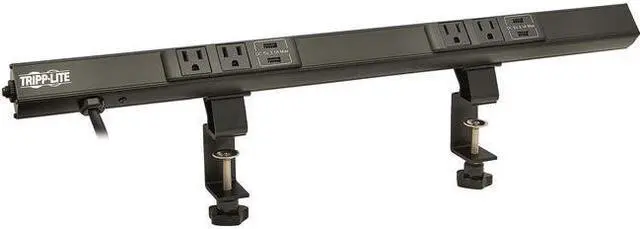 Alt view image 8 of 13 - Tripp Lite - PSC240410USBB - Tripp Lite Power Strip 4-Outlet w 4-Port USB Charging 5-15R 10ft Cord 24in - NEMA 5-15P - 4