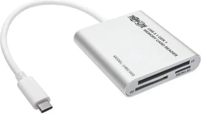 Alt view image 10 of 15 - Tripp Lite U452-003 USB 3.1 Gen 1 USB Type-C (USB-C) Multi-Drive Smart-Card Flash-Memory Media Reader/Writer (U452-003)
