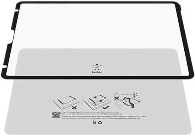Alt view image 2 of 10 - Belkin ScreenForce True Privacy Screen Protector for iPad 7th 10.3" iPad Black