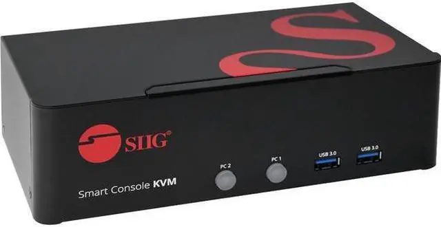 Alt view image 6 of 11 - SIIG 2-Port DVI Dual-Link Smart Console KVM Switch with USB 3.0 and Multimedia Ports