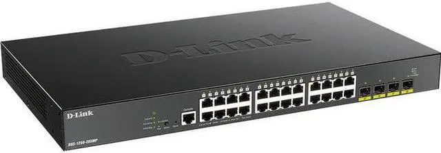 Alt view image 3 of 7 - D-Link DGS 1250-28XMP - Switch - L3 Lite - smart - 24 x 10/100/1000 (PoE) + 4 x 10 Gigabit SFP+ - rack-mountable - PoE (