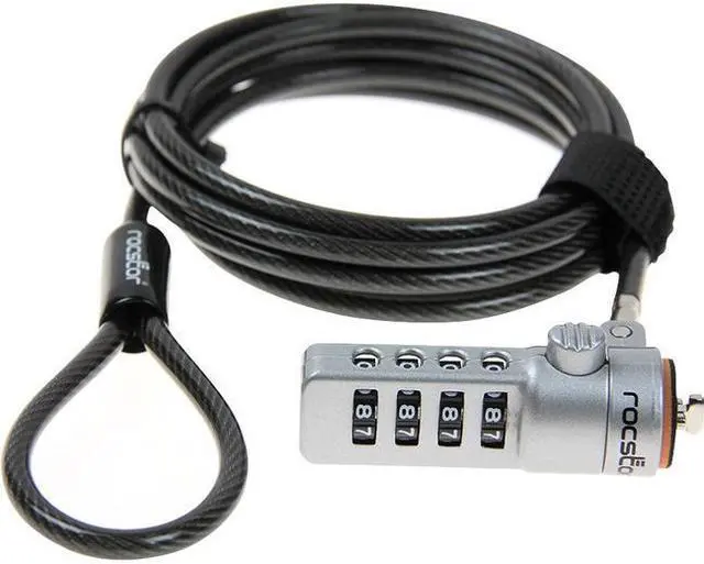 Alt view image 8 of 11 - Rocstor 6FT Rocbolt Combination Laptop Lock Security Cable 4 Digit Lock