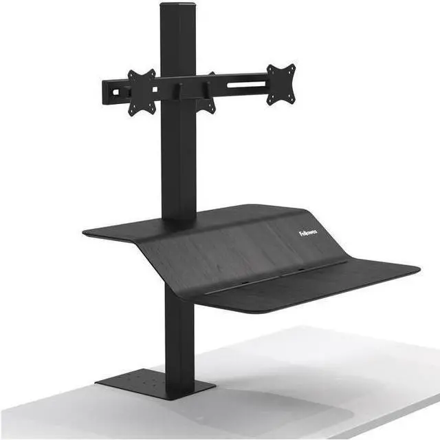 Alt view image 3 of 18 - Fellowes 8082001 Lotus VE Sit Stand Workstation - Black