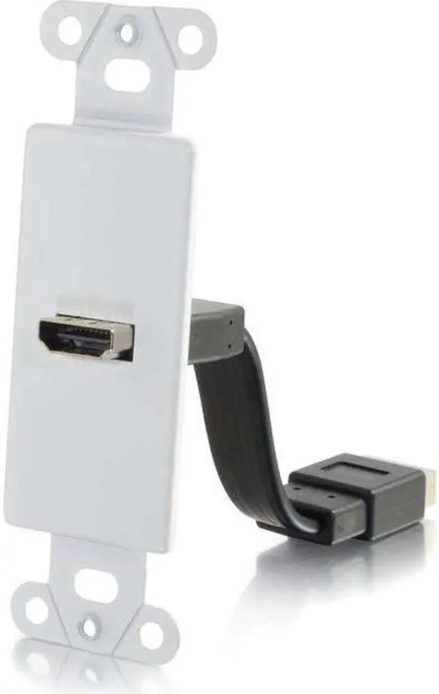 Alt view image 4 of 10 - C2G HDMI Pass Through Decorative Wall Plate - White